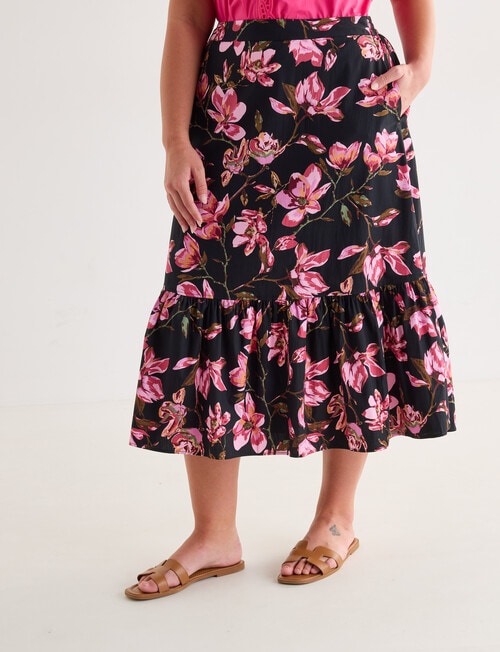 Whistle Basque Waist Cotton Skirt, Hot House Flowers product photo View 12 L