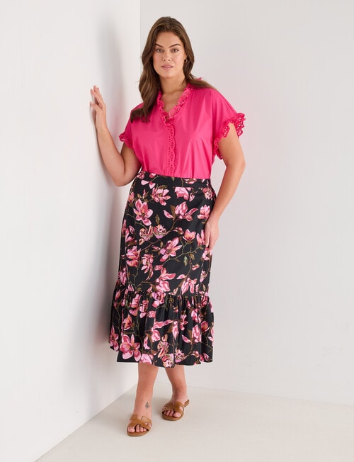 Whistle Basque Waist Cotton Skirt, Hot House Flowers product photo View 13 L