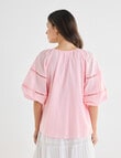 Whistle Cotton Detail Boho Top, Blush product photo View 02 S