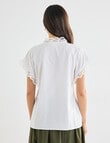 Whistle Cotton Poplin Lace Top, Ivory product photo View 02 S