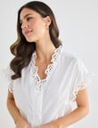 Whistle Cotton Poplin Lace Top, Ivory product photo View 04 S