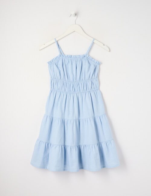 Switch Mia Tiered Linen Blend Dress, Light Cornflower product photo