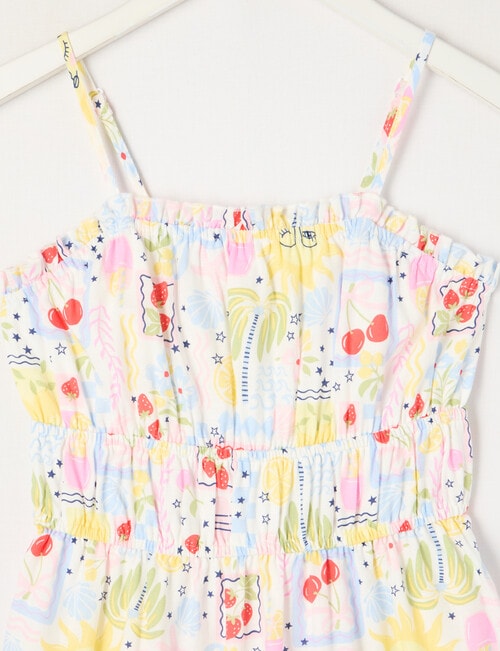 Switch Sun Print Mia Tiered Linen Blend Dress, Vanilla product photo View 02 L