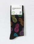 Mazzoni Rainbow Pineapple Bamboo-Blend Dress Sock, Black product photo View 02 S