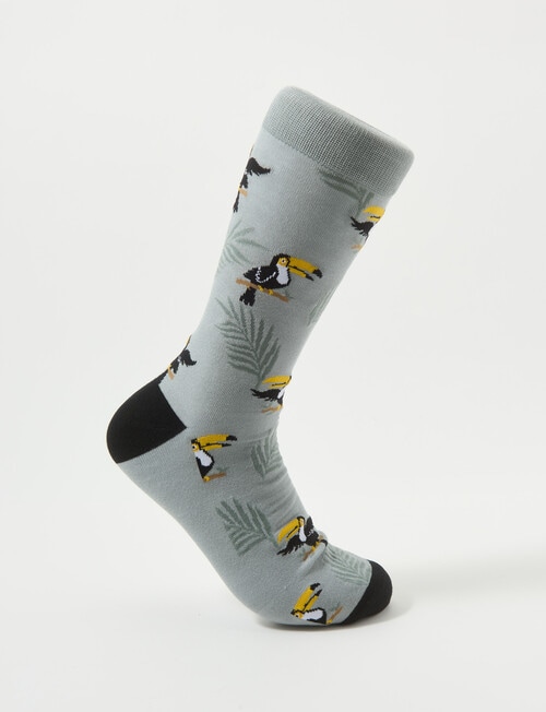 Mazzoni Palm Toucan Bamboo-Blend Dress Sock, Light Sage product photo