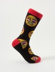 Mazzoni Burger Fries Bamboo-Blend Dress Sock, Black product photo