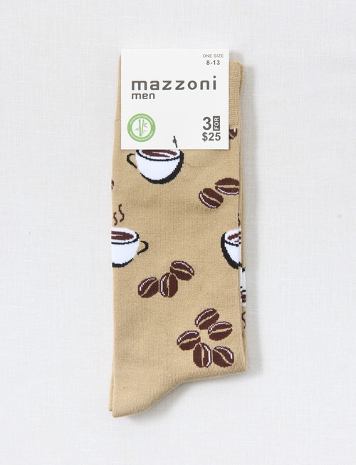 Mazzoni Coffee Bamboo-Blend Dress Sock, Beige product photo View 02 L