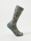 Mazzoni Leaf Bamboo-Blend Dress Sock, Sage & Beige product photo
