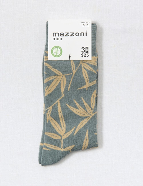 Mazzoni Leaf Bamboo-Blend Dress Sock, Sage & Beige product photo View 02 L