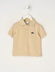 Teeny Weeny Dino Short-Sleeve Polo Shirt, Light Taupe product photo