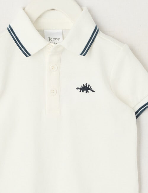 Teeny Weeny Short Sleeve Polo Tee, White product photo View 02 L