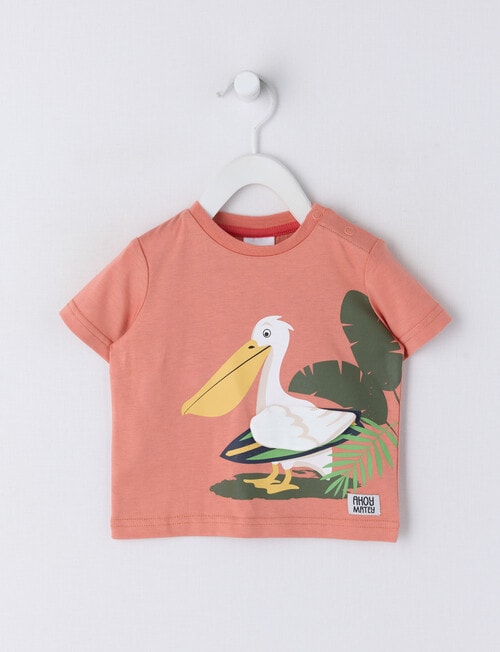 Teeny Weeny Play Time Pelican Short Sleeve Tee, Brick product photo