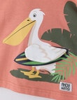 Teeny Weeny Play Time Pelican Short Sleeve Tee, Brick product photo View 03 S