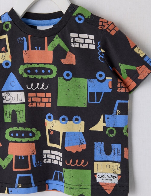 Teeny Weeny Truck Stamp Short Sleeve Tee, Charcoal product photo View 02 L