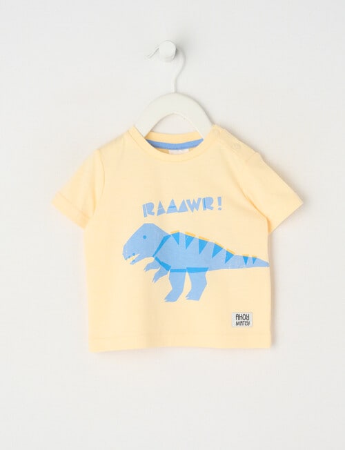 Teeny Weeny Play Time Dino Short-Sleeve Tee, Sunshine product photo