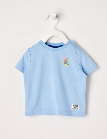 Teeny Weeny Yacht Play Time Short Sleeve Tee, Sea Blue product photo
