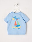 Teeny Weeny Yacht Play Time Short Sleeve Tee, Sea Blue product photo View 02 S