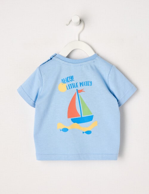 Teeny Weeny Yacht Play Time Short Sleeve Tee, Sea Blue product photo View 02 L