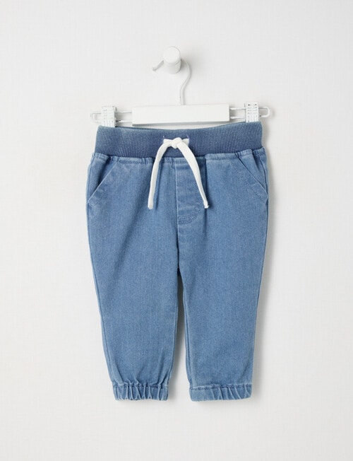 Teeny Weeny Knit Jogger, Denim Blue product photo