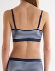 Honey Vegas Seamfree Stripe Bandeau Bra, Navy product photo View 02 S