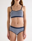 Honey Vegas Seamfree Stripe Bandeau Bra, Navy product photo View 03 S