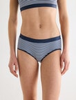 Honey Vegas Seamfree Stripe Boyleg Brief, Navy product photo
