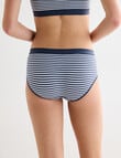 Honey Vegas Seamfree Stripe Boyleg Brief, Navy product photo View 02 S