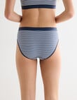 Honey Vegas Seamfree Stripe Hi Cut Brief, Navy product photo View 02 S
