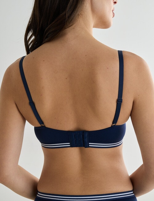 Honey Vegas Seamfree Bra With Stripe Band, Navy, AA-C product photo View 02 L