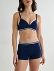 Honey Vegas Seamfree Shortie With Stripe Band, Navy product photo View 03 S