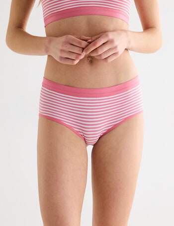 Honey Vegas Seamfree Stripe Boyleg Brief, Rose product photo