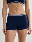 Honey Vegas Seamfree Shortie With Stripe Band, Navy product photo