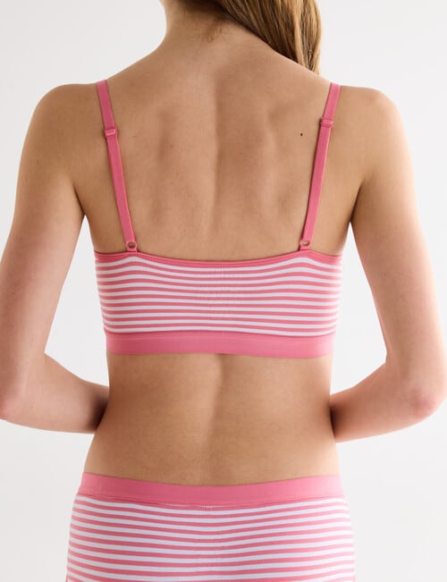 Honey Vegas Seamfree Stripe Bandeau Bra, Rose product photo View 02 L