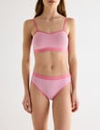 Honey Vegas Seamfree Stripe Hi Cut Brief, Rose product photo View 03 S