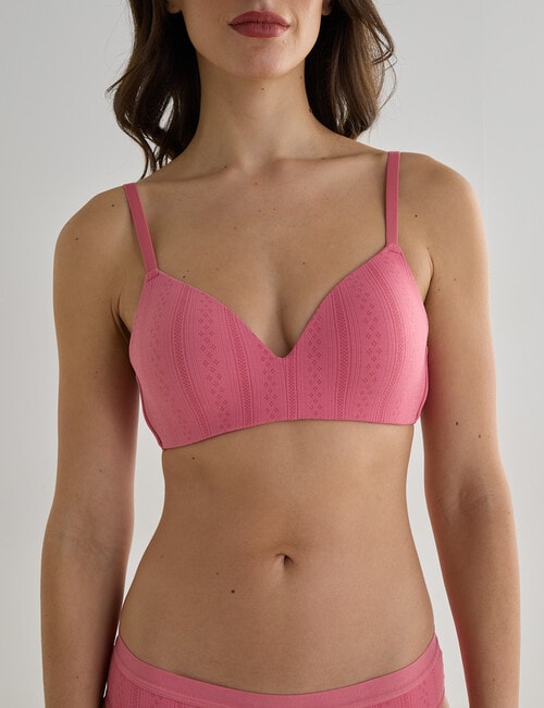 Honey Vegas Pointelle Wirefree Bra, Rose, AA-C product photo