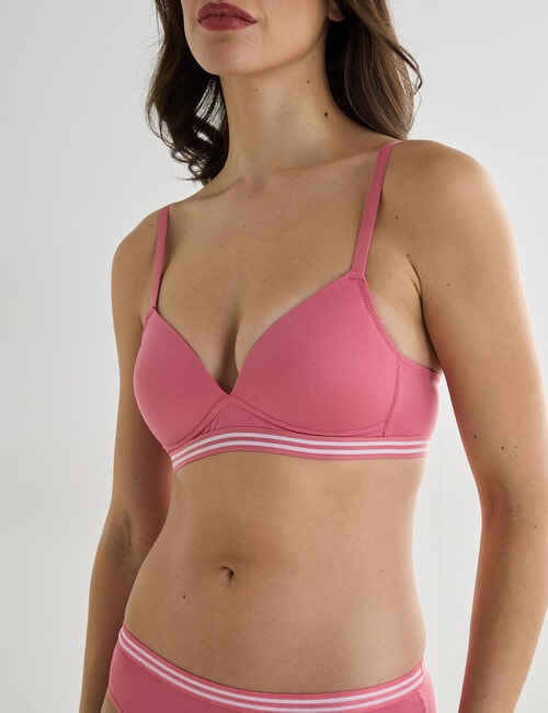 Honey Vegas Seamfree Bra With Stripe Band, Rose, AA-C product photo