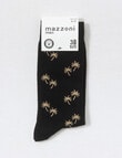 Mazzoni Palm Tree Cotton-Blend Dress Sock, Black product photo View 02 S