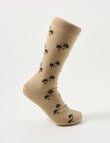 Mazzoni Palm Tree Cotton-Blend Dress Sock, Beige product photo