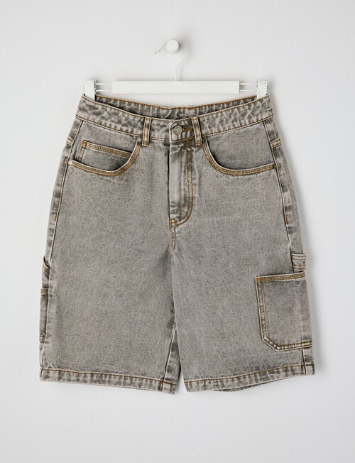 No Issue Denim Jort, Grey product photo
