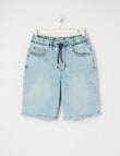 No Issue Pull On Denim Jort, Light Blue product photo