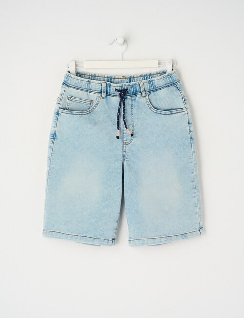 No Issue Pull On Denim Jort, Light Blue product photo