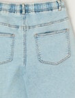 No Issue Pull On Denim Jort, Light Blue product photo View 02 S