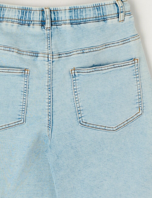 No Issue Pull On Denim Jort, Light Blue product photo View 02 L