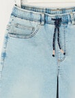 No Issue Pull On Denim Jort, Light Blue product photo View 03 S