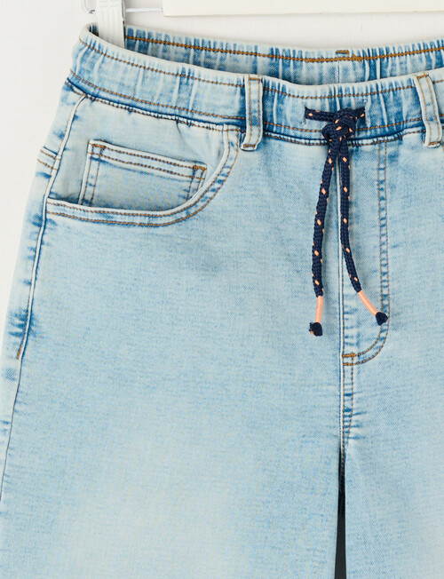 No Issue Pull On Denim Jort, Light Blue product photo View 03 L
