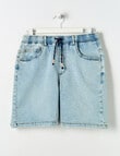 No Issue Pull On Denim Short, Light Blue product photo