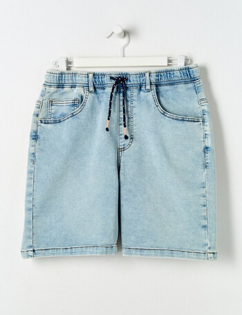 No Issue Pull On Denim Short, Light Blue product photo