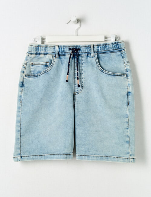 No Issue Pull On Denim Short, Light Blue product photo