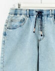 No Issue Pull On Denim Short, Light Blue product photo View 02 S