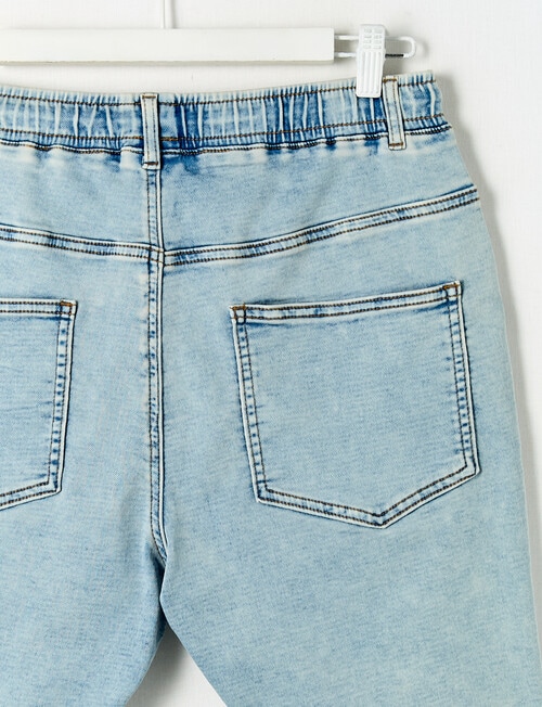 No Issue Pull On Denim Short, Light Blue product photo View 03 L